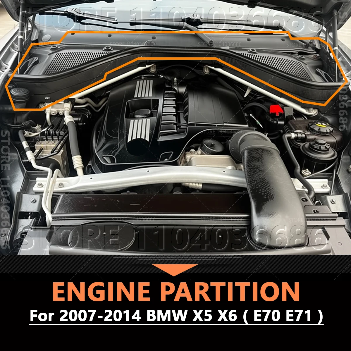 

Для 2007 2008 2009 2010 2011 2012 2013 2014 BMW X5 3.5d 35dX 4.8i X6 35iX 50iX M E70 E71 Отсек панели двигателя