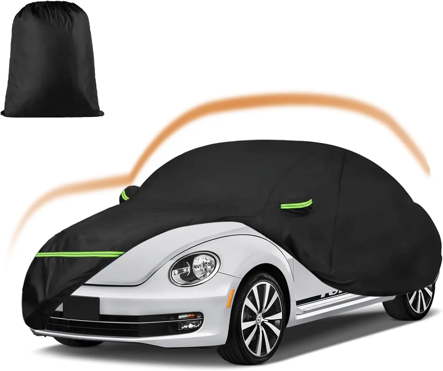 

Universal All-Weather Waterproof Car Cover with Zipper Door, Cotton Lining, UV Protection for Sedan 2-Door Models