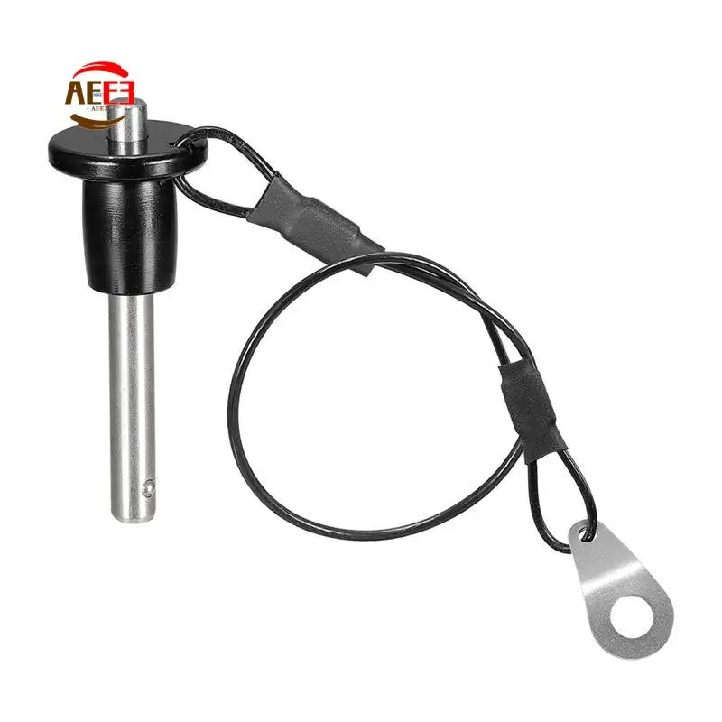 AEE3-Stainless Steel Quick Release Pin 6Mm Diameter Ball Locking Pin With Push Button Lanyard Cable Usable Length 25Mm