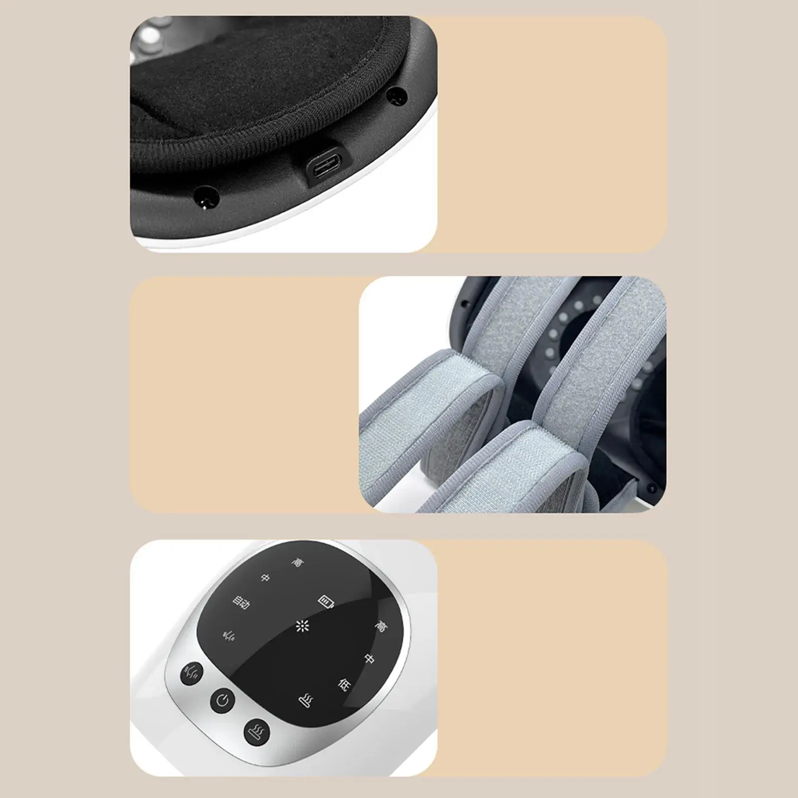 

Cordless Knee Massager Shoulder Brace with Heat Red Light Easy to Use 3