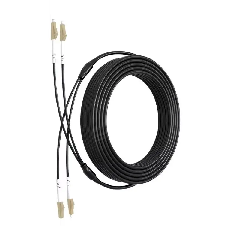 Fiber optic Patchcord 2C TPU 5.0mm OM2 150m 200m250m300m waterproof LC SC FC 2 core Armored patch lead Outdoor jumper DX 2 fiber