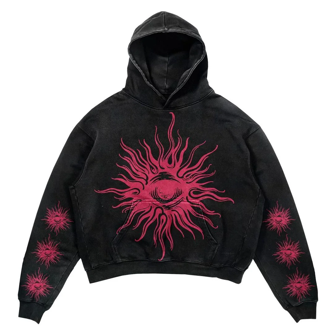 

American style new Cthulhu eye graphic print street hoodie loose hoodie hoodie loose spring fashion sweatshirt men's top Y2K