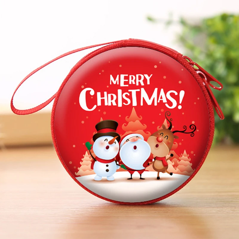 Navidad 2024 Christmas Ornaments Mini Christmas Coin Purse Portable Mini Earphone Storage Bag Children's Small Gift Zipper Bag