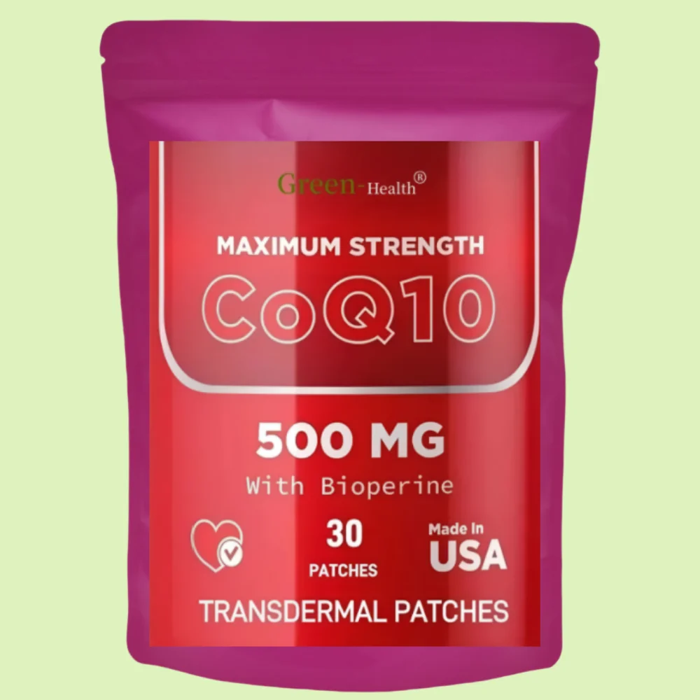 CoQ10 Transdermal Patches for Energy Support 30 Patches One Month Supply Health And Beauty Supplement