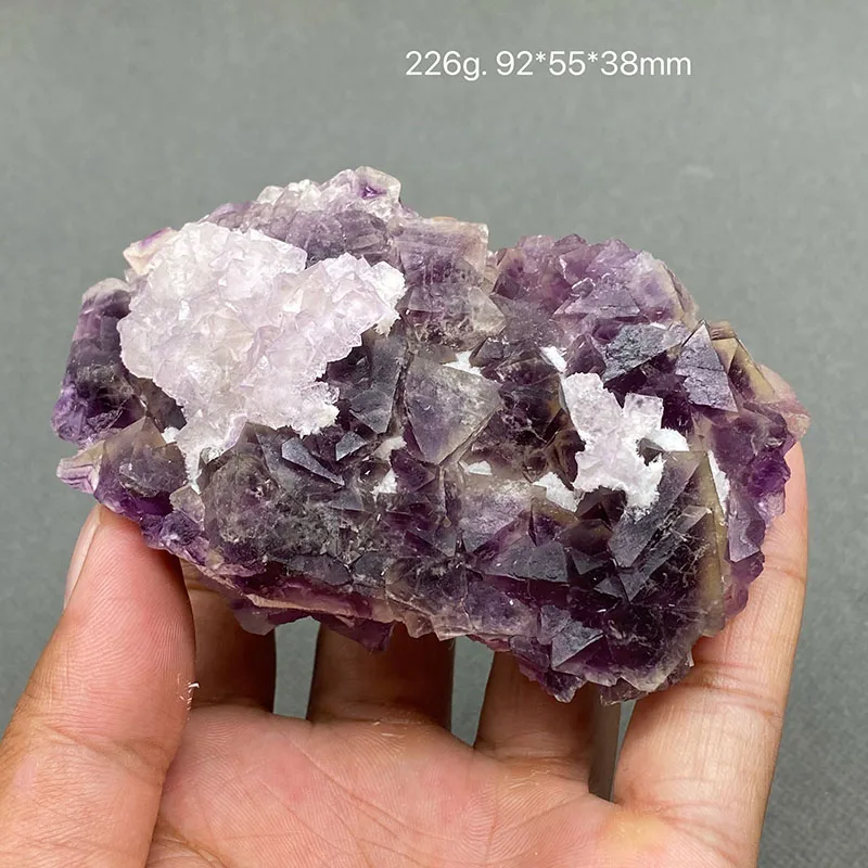 

100% Natural purple stepped fluorite Secondary crystalline fluorite cluster mineral specimens level Stones Gem collection