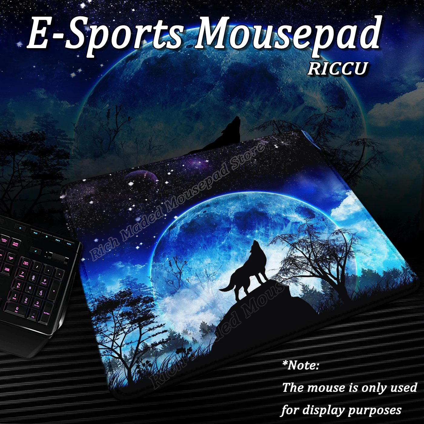 Moonlight Wolf Mouse Pad Gaming Accessories Keyboard Pad Computer Office Deskmat Gamer Mousepad Rubber Anti-slip Cool Table Mat