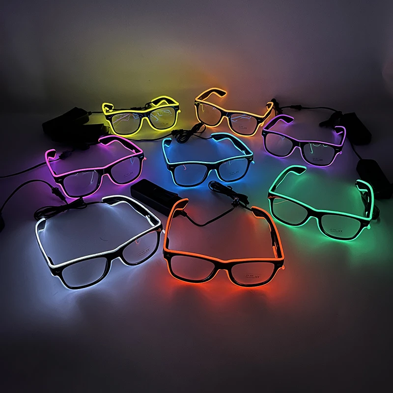 Bar Glowing Light Up Necktie For Men LED Luminous Gentlemen Tie Fluorescent Party Props Neon Tie Glasses Christmas Decor Costume