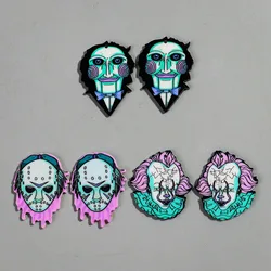 10pcs Halloween Horrible Skull Masked Man Demon Acrylic Charms Pendant for DIY Earring Keychain Jewelry Accessories Wholesale