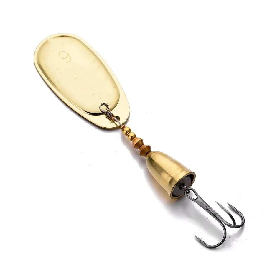 1 قطعة الدورية سبينر طعم معدني 4 جرام 6 جرام 8 جرام 10 جرام 12 جرام 14 جرام النحاس الصلب الاصطناعي ملعقة الطعم خطاف ثلاثي صيد السمك ل بايك
