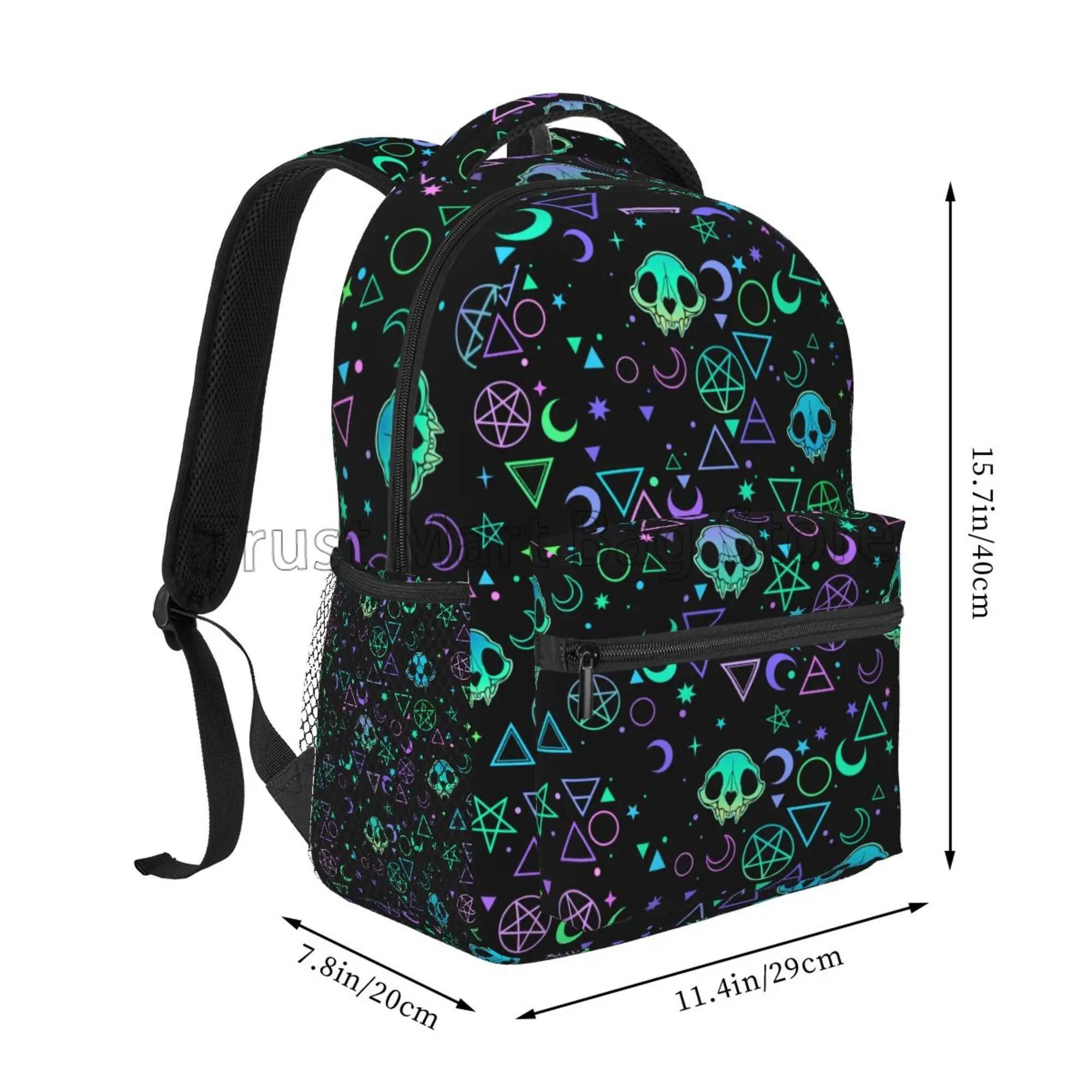 Magic Skulls Print Laptop Backpack Unisex Travel Hiking Camping Daypacks Student School Book Bag Large Casual Shoulder Bags