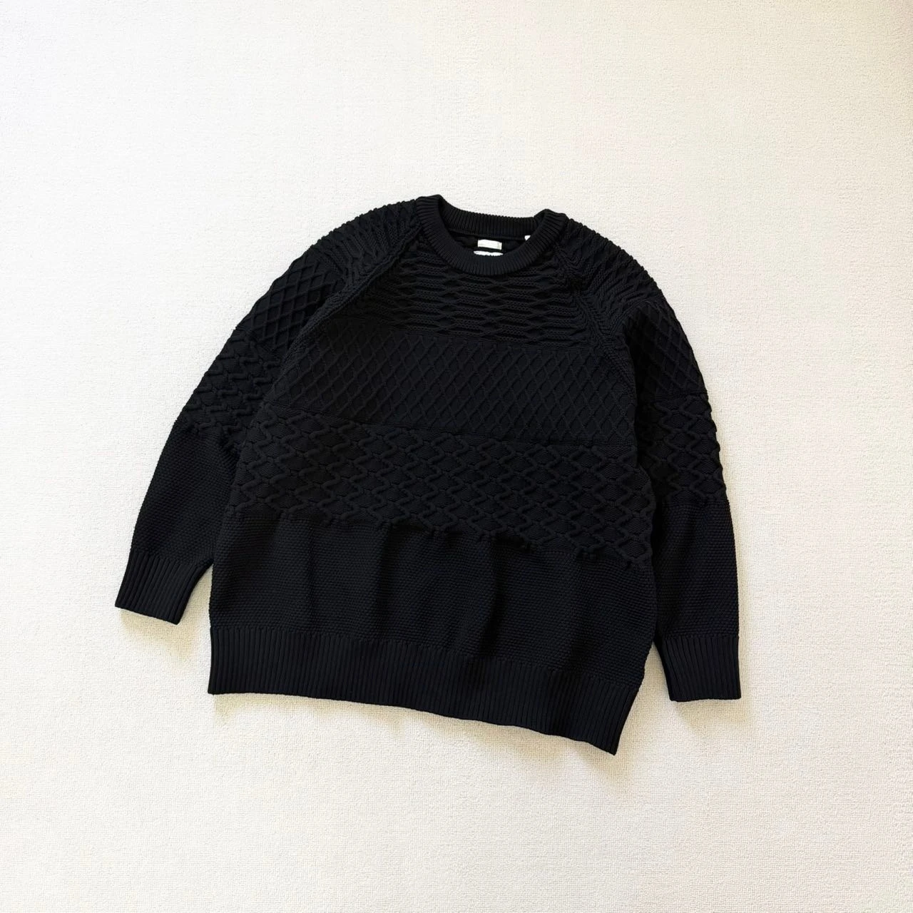 Retro Knitted Patchwork Woven Polyester oulder Drop Loose round Ne Sweater Knitwear Comfortable Long Sve Warm Top