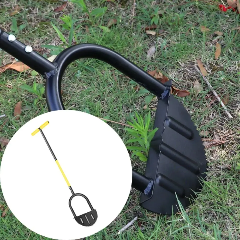 Practical Tool Handheld Lawn Mower Portable Manual Edging Tool Half Moon Shape T-Grip Handle Garden Edger Household Use