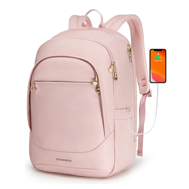 LIGHT FLIGHT 17.3 Inch Laptop Backpack Anti-Theft Laptop Bag with USB Charging Hole Waterproof Women's Travel Bag College Bag