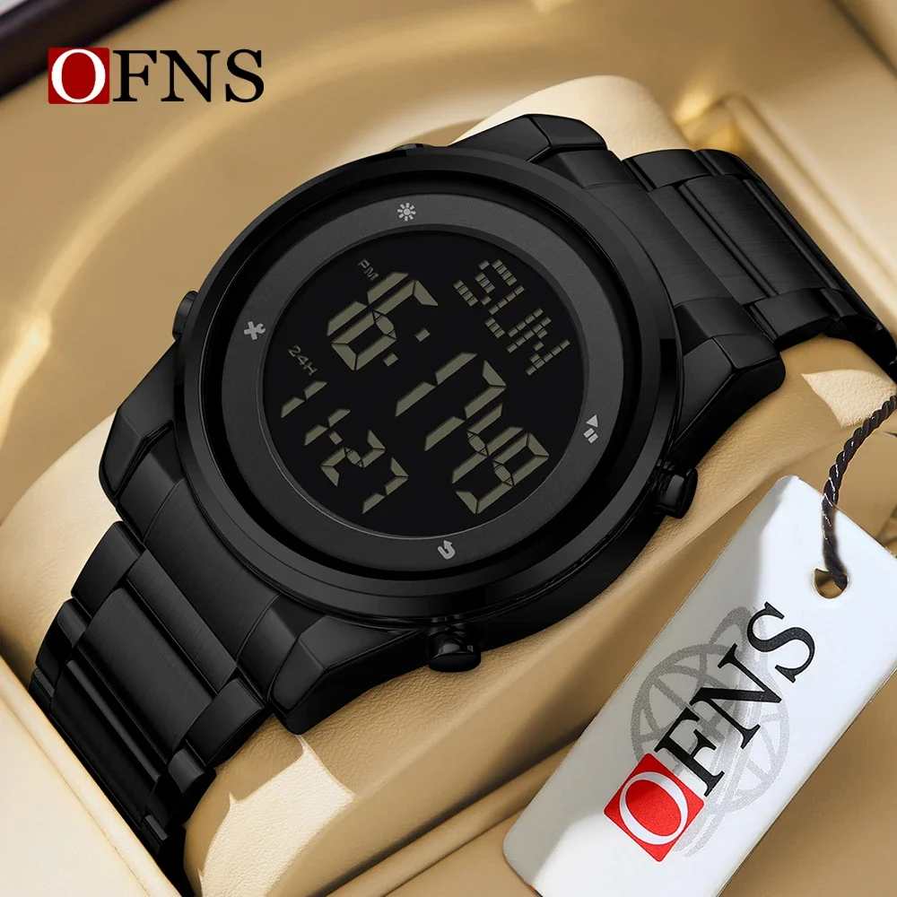 OFNS 6160 Student Electronic Watch and Single Display Night Light Waterproof Alarm Clock Multi functional Men's Watch 2024