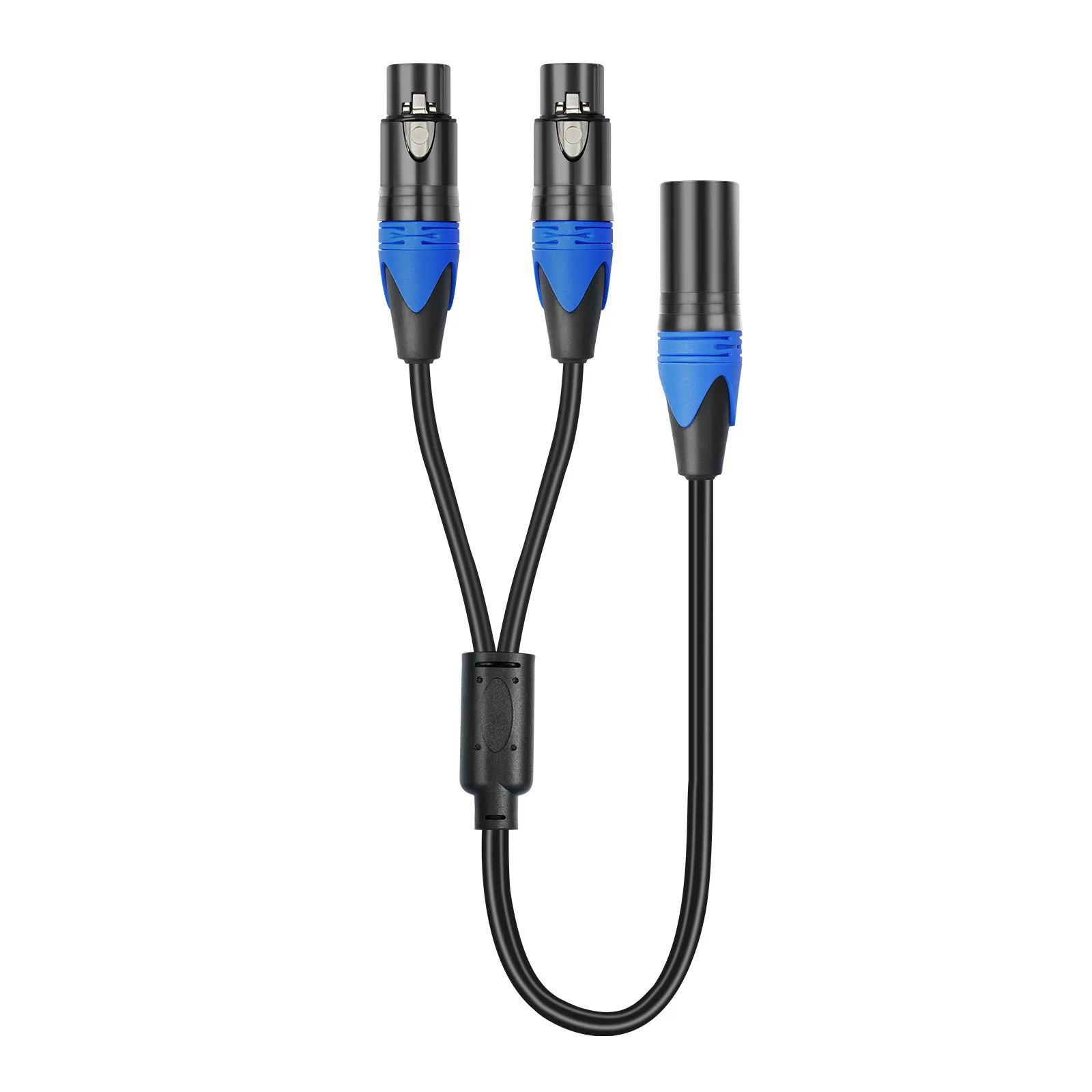 XLR Connector 3Pin XLR Female to 2 Male Line Metal Double Shielded 1 to 2 Microphone Audio Splitter Cable for Amplifier Mixer