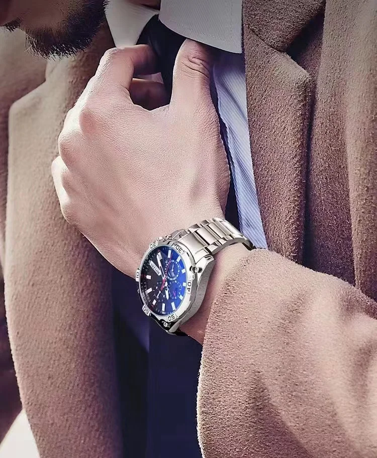 ساعة ميكانيكية للرجال من BOYZHE مقاس كبير للرجال، ساعة رياضية مضيئة دقيقة للرجال