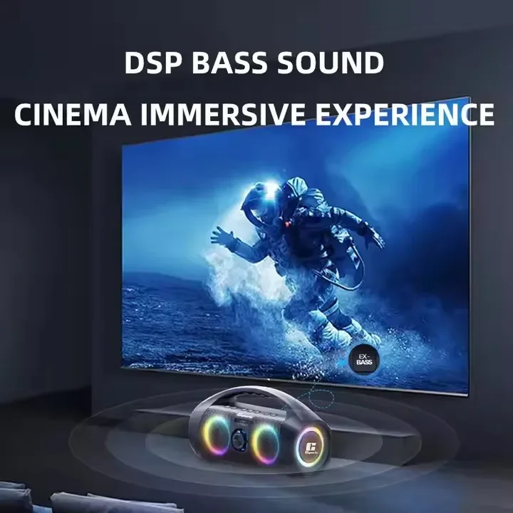 Cyboris F29 120W Super Bass Outdoor Pillar Subwoofer Stereo Hifi Mini Karaoke Machine Portable Speaker With Wireless Microphone