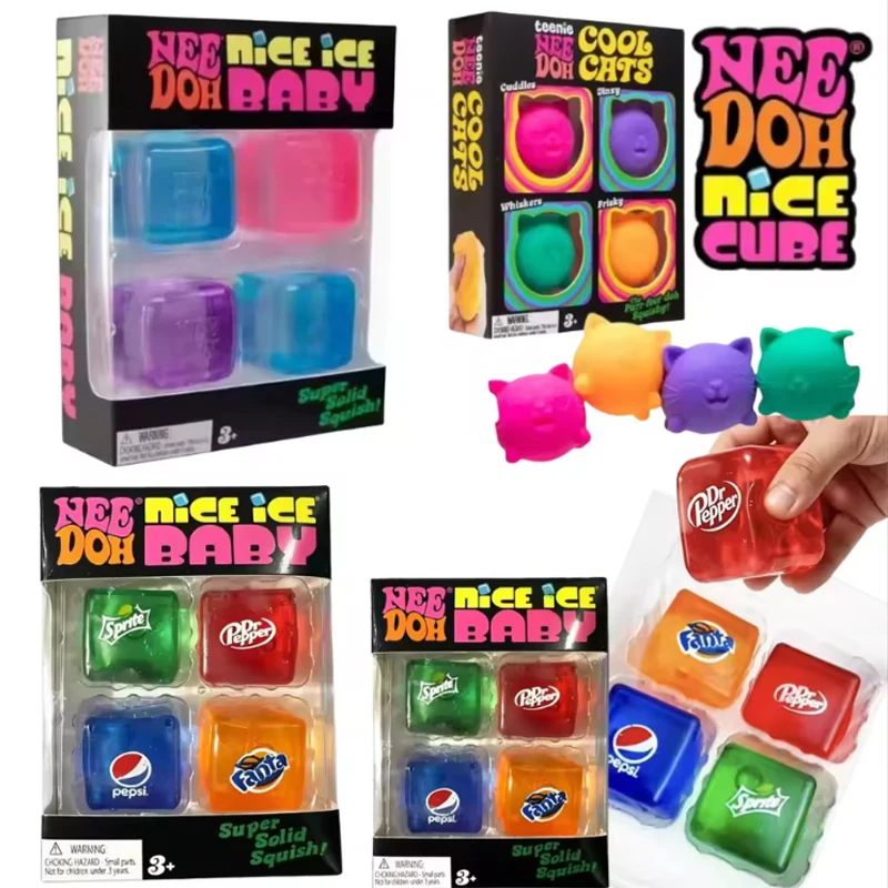 

New Set/Squishy Needoh Nice Cube Sensory Toy Stress Relieving Blocks Pinching Relieving Puzzle Solving Venting Children Souvenir