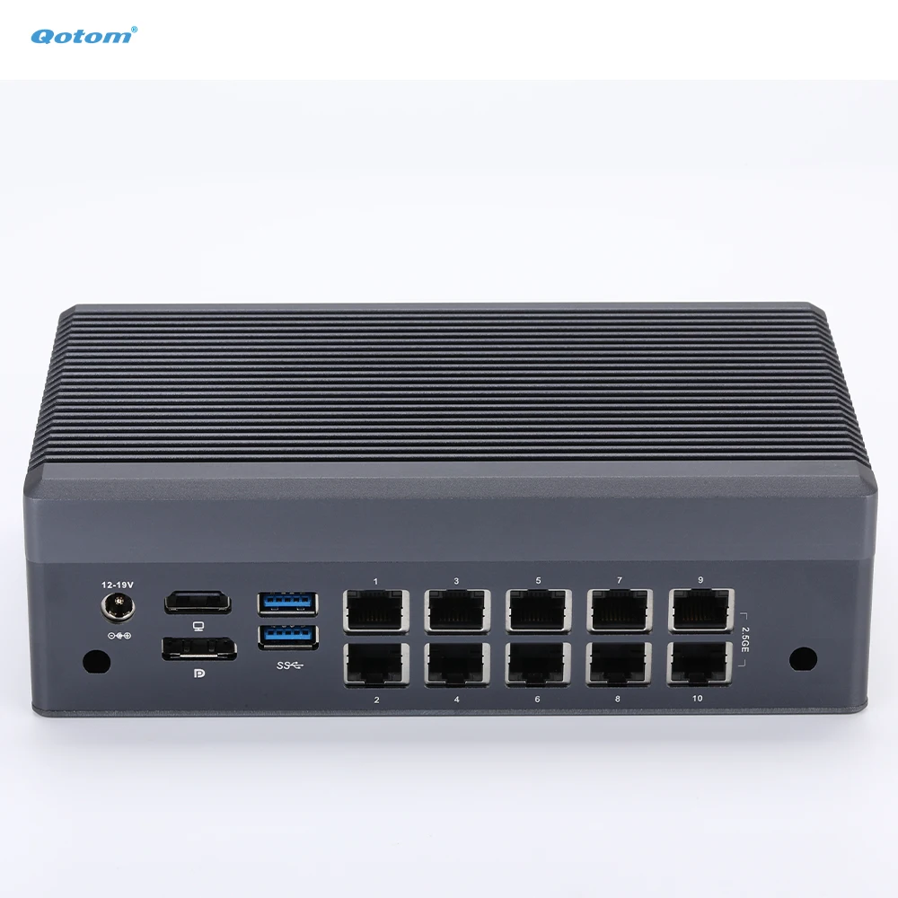 Qotom Q31100GT Barebone Mini PC Intel Core i5-1135G7/ i7-1185G7 10x 2.5G LAN Firewall Router PC 2x DDR4/ 2x NVMe Hybrid Cooling - view 3