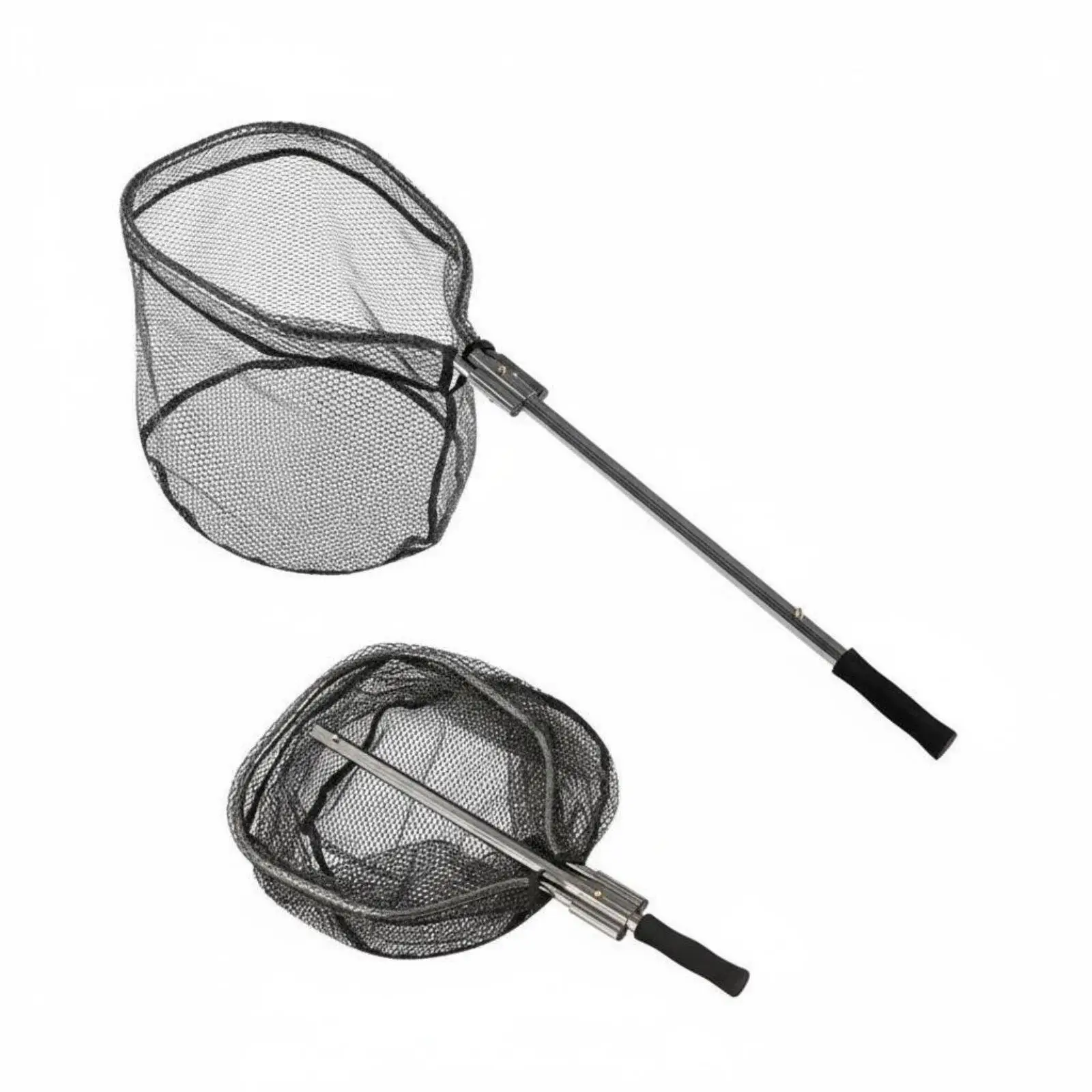Foldable Telescopic Landing Net Rubber Mesh Ergonomic Grip Fishing Accessory for Boat and Shore Fishing - view 2
