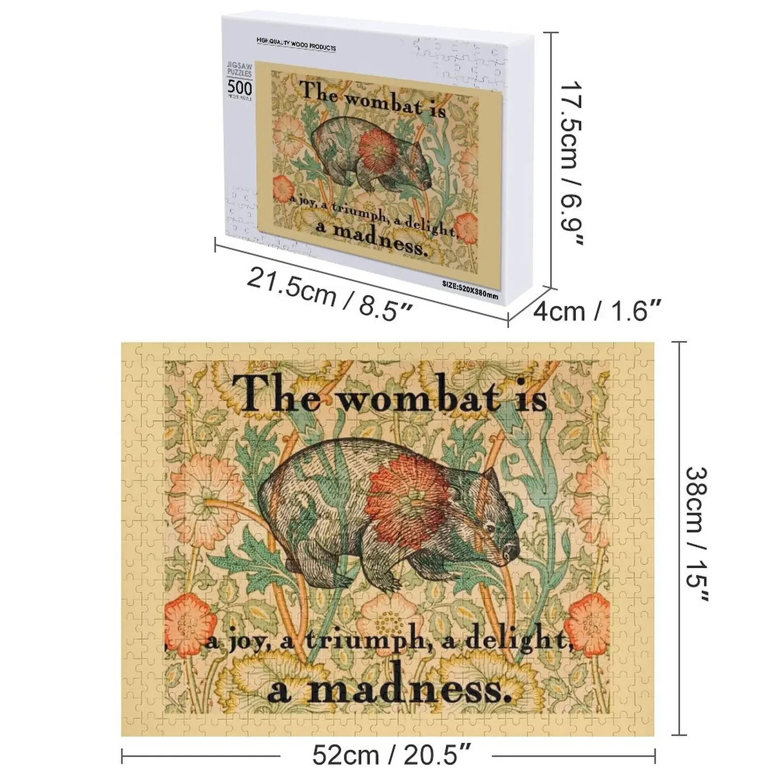 Ode para um wombat quebra-cabeça composições de madeira para crianças adultos de madeira novos brinquedos para crianças 2022 quebra-cabeça