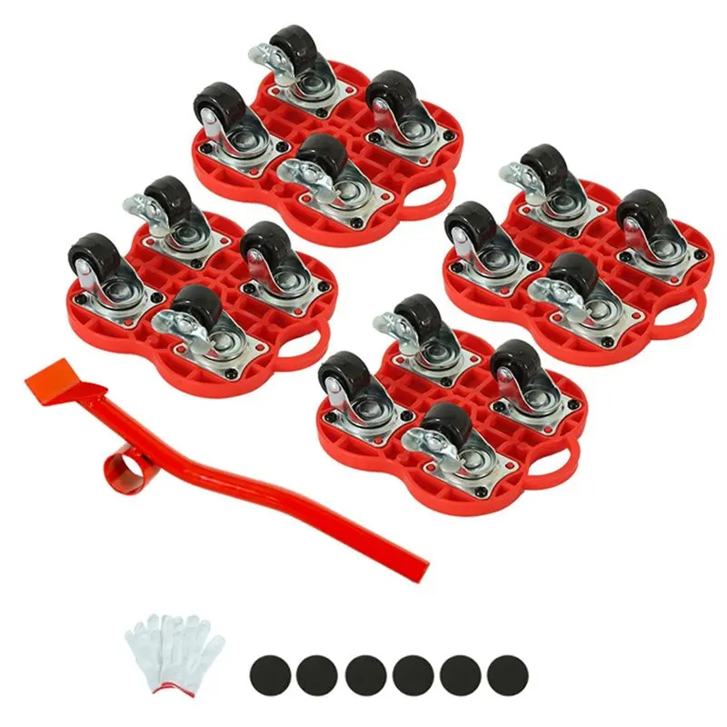 

ABKY-Brake-Equipped 5-Pcs Moving Tool Set For Transporting Large Items Portable Furniture Tool For Bulky Goods