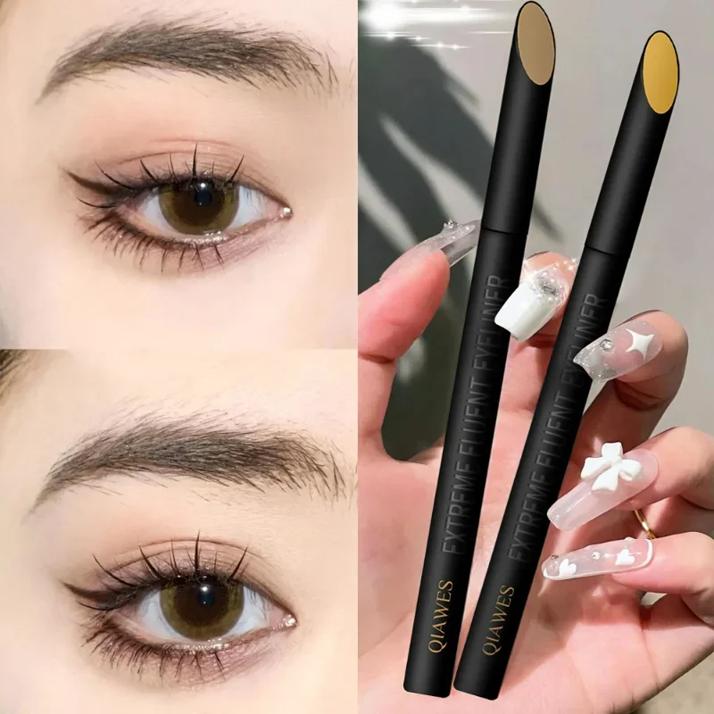 Ultra-fine Liquid Eyeliner Pen Long Lasting Waterproof Black Brown Non Smudge Lying Silkworm Pencil Cosmetics Eyes Makeup Tools