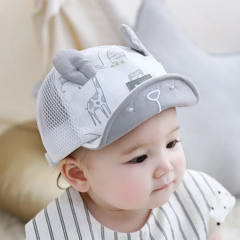 

Painted Cartoon Animal Pattern Baby Hat Summer Mesh Heat Dissipation Kids Cap Sunscreen Shade Baseball Cap