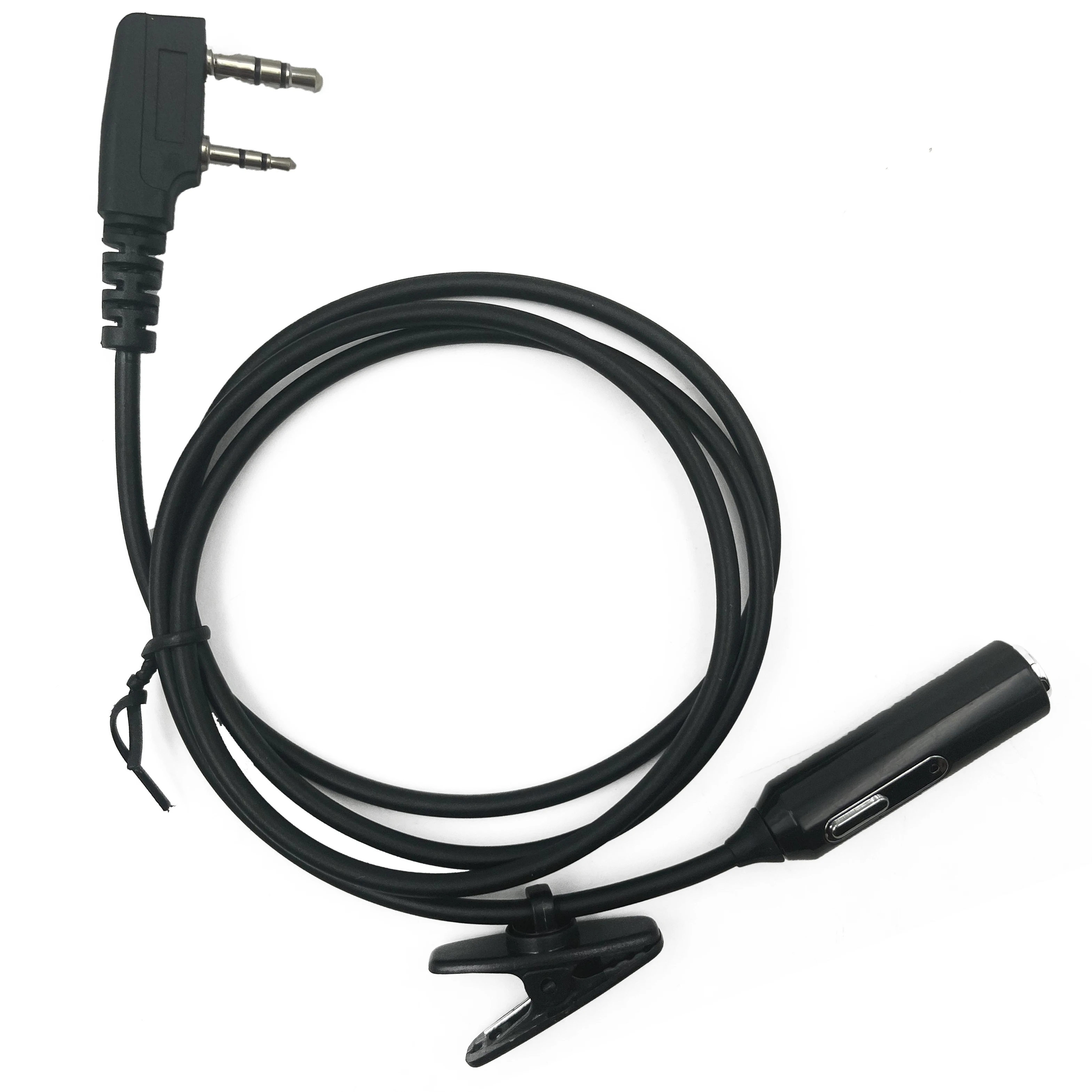 2Pin K-Type Headset With Mic PTT to 3.5mm jack Earpiece, Audio Cable For Baofeng UV5R TYT Wouxun Kenwood Radio Earphone Adapter
