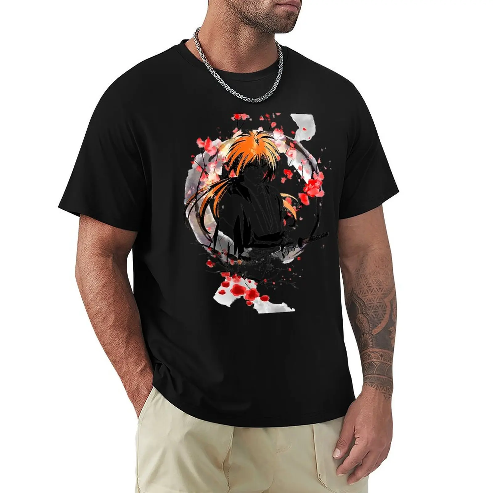 battousai kenshin pendekar pedang T-Shirt man t shirts graphic T-Shirt