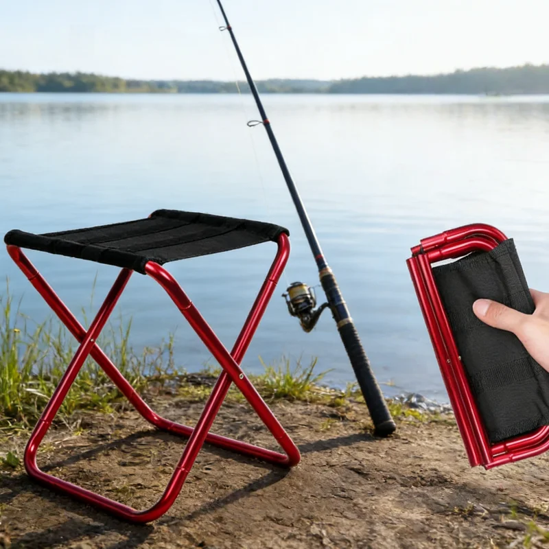 

Складной стул для рыбалки, легкий портативный стул из алюминиевого сплава для кемпинга, пикника, путешествий на открытом воздухе и мероприятий