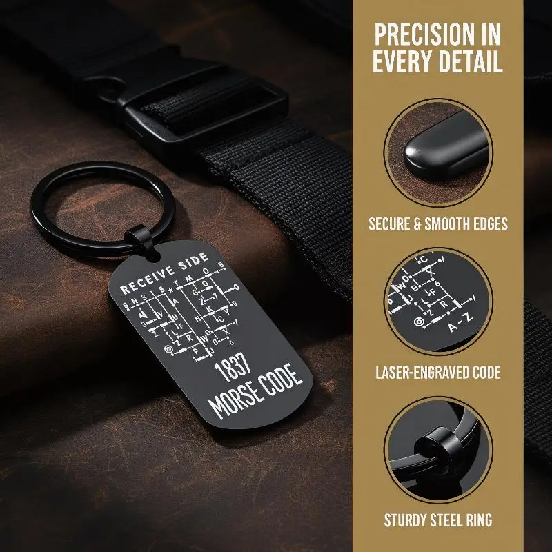 Radio Accessory Collectors CW Training Coin Stainless Steel Keychain Keepsake Display