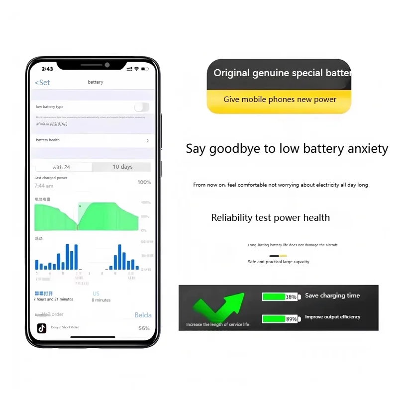 4920mAh 3.8V Li Polymer Battery Compatible with Xiaomi Redmi Note9S Y9S MIUI BN55 Mobile Phone Replacement