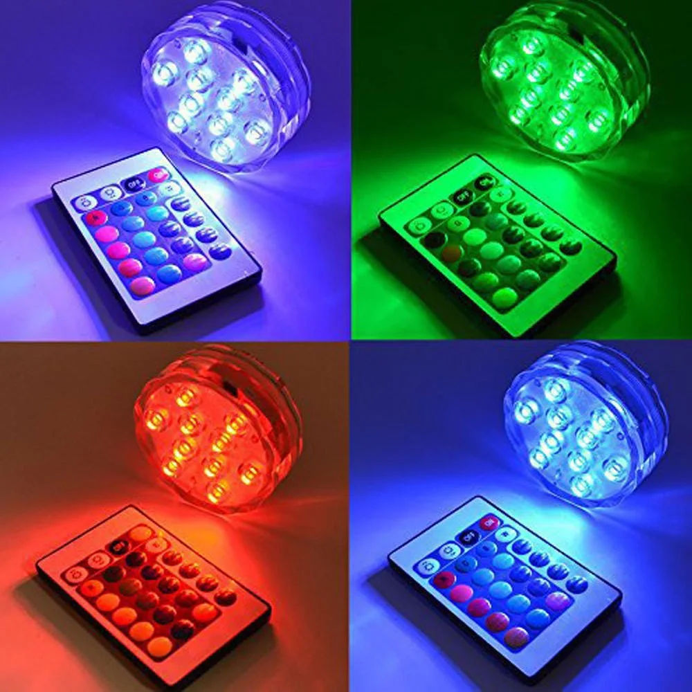 Multi Color Submersible LED RGB IP68 Waterproof Underwater Night Lamp Tea Light Vase Bowl Party Wedding Christmas Decoration