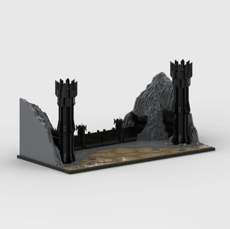 แหวนภาพยนตร์ Moc อาคารบล็อกฉากสีดําประตู Modular เทคโนโลยี Building Blocks ของขวัญของเล่น DIY ชุดประกอบ