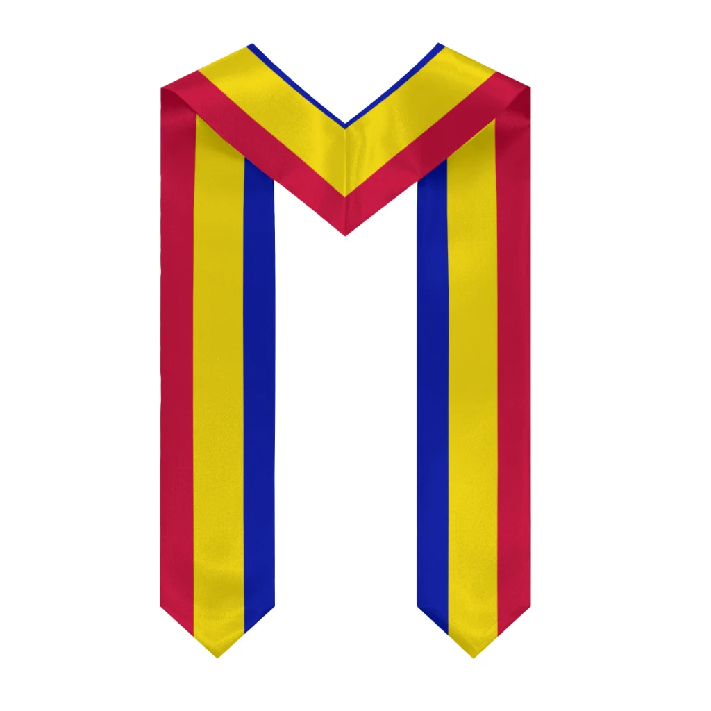 More design Graduation shawl Andorra & United States Flag Stole Sash Honor Study Aboard International Students