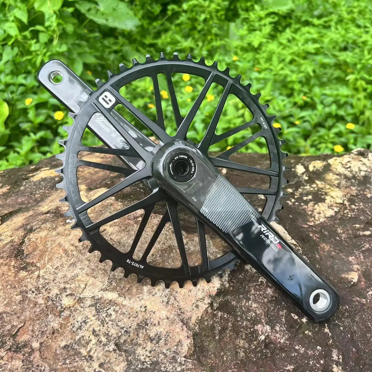 RIRO Carbon Fiber Kurbel Rennrad 11/12 Geschwindigkeit 50-34/53-39T Direct Mount Fahrrad Ultraleichte Kurbelgarnitur 170mm 46/48/50/52T Kettenblatt – Detail 16