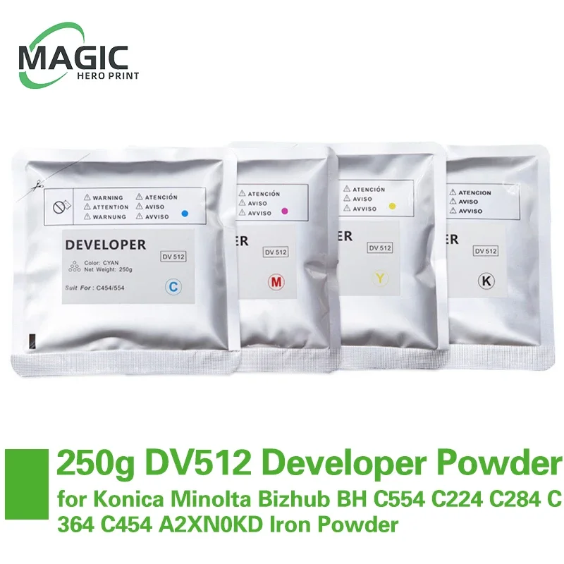 High Quality DV512 Developer Powder for Konica Minolta Bizhub BH C554 C224 C284 C364 C454 A2XN0KD Iron Powder Photocopy Machine