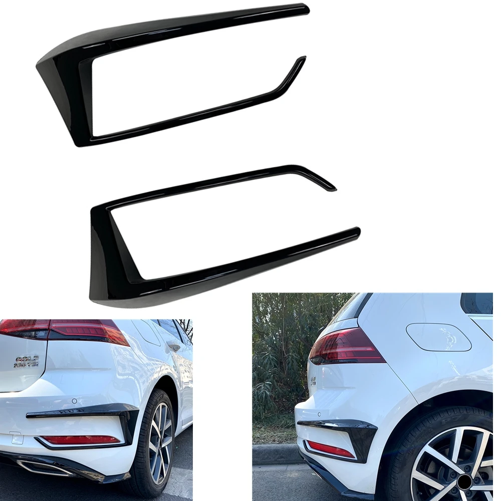 

For Volkswagen Golf 7.5 VW Golf7.5 MK7.5 2016-2019 Rear Bumper Light Cover Trim Black Trunk Fog Lamp Bezel Frame Air Spoiler Lip