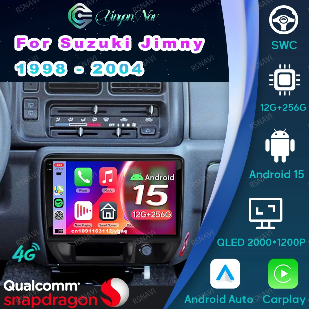 Android 15 Car Radio For Suzuki Jimny 1998 - 2004 QLED Dashcam Cleaning Machine Snapdragon Covers Car Seats Cupra Formentor AUTO