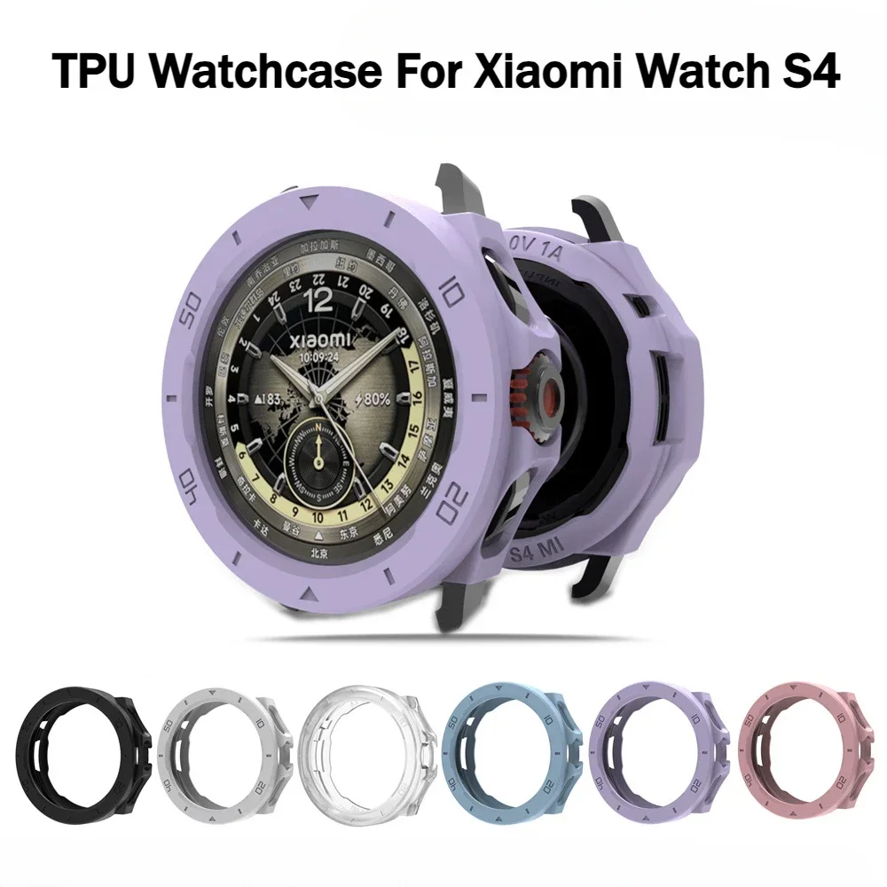 Protective Case for Xiaomi Watch S4 Hollow TPU Half Pack Anti Drop Protective Shell for Xiaomi Watch S4