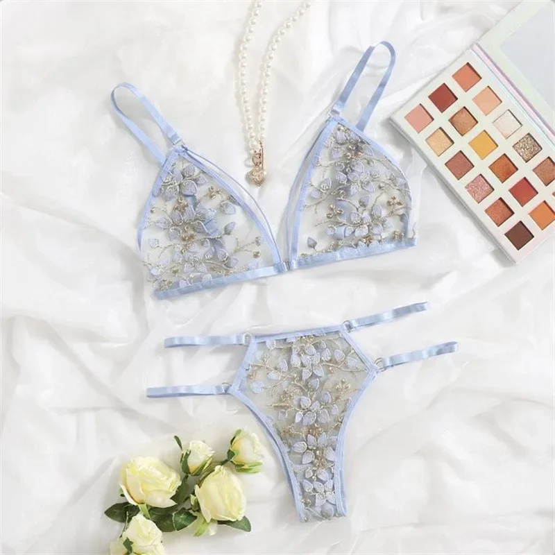 Female Sexy Lace Bra Seamless Underwear Bralette Lingerie Ultrathin Bra & Brief Sets