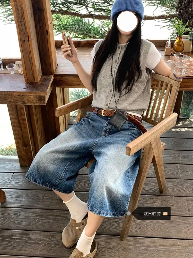 กางเกงยีนส์เอวต่ำของผู้หญิงสไตล์ดาวน์ทาวน์ฤดูร้อนฤดูใบไม้ผลิบางเบาระบายอากาศได้กางเกงผู้หญิงน้ำหนักเบาผ้ายีนส์แฟชั่นสตรี