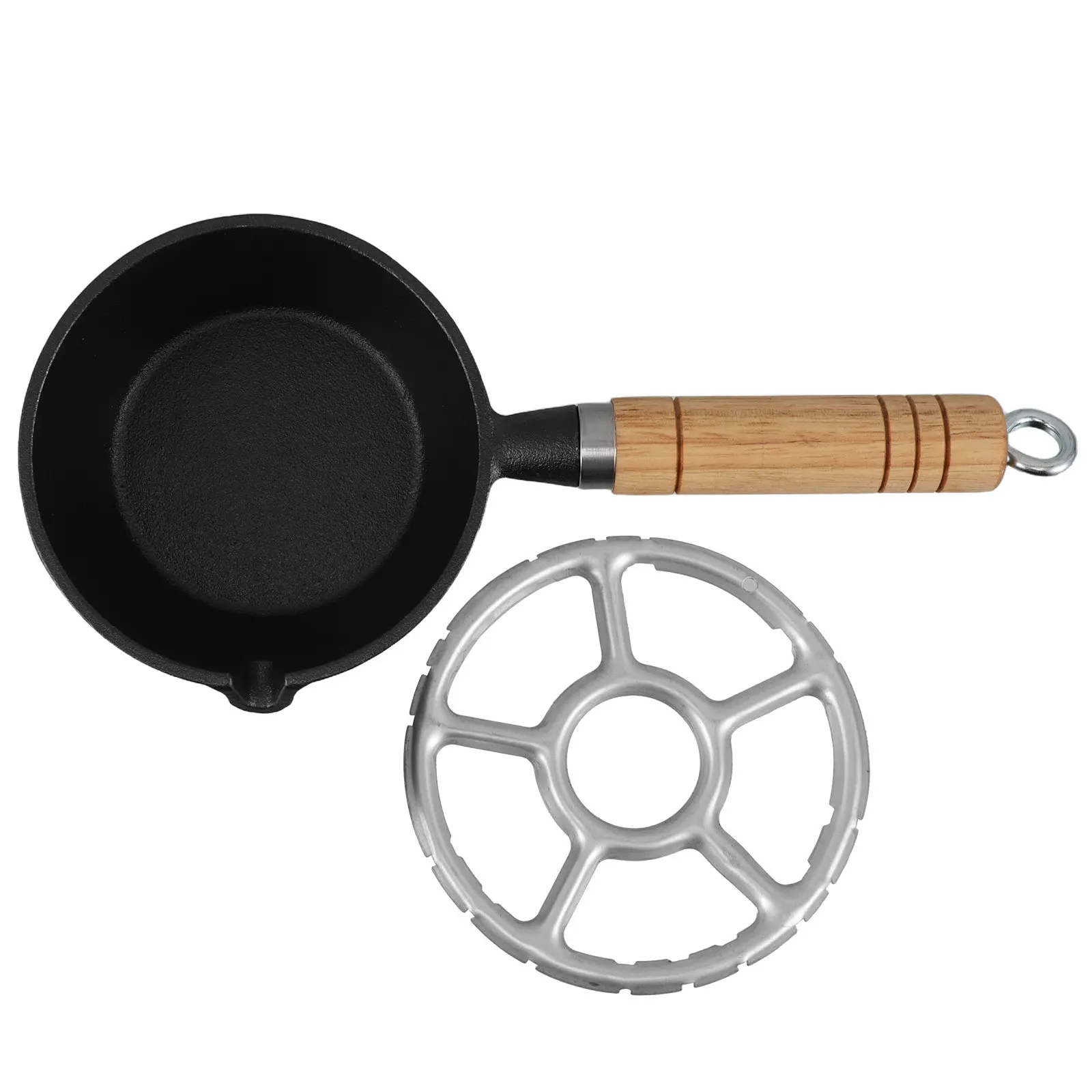 

Mini Cast Iron Small Sauce Pan Wooden Handle Small Egg Frying Pan Butter Warmer Pot Melting Pot for Stove Top Cooking