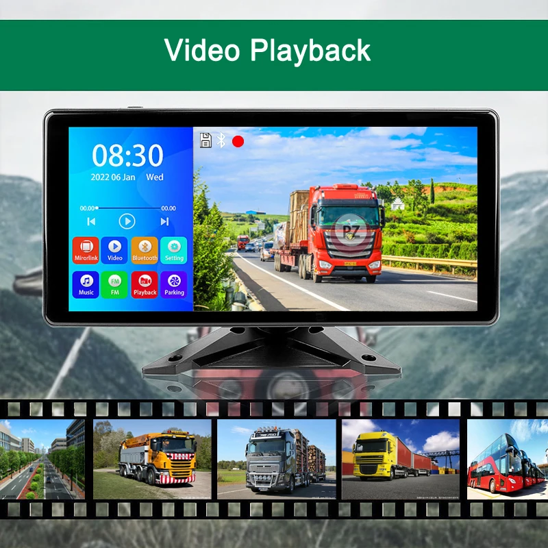 Cruscotto touch IPS universale da 10,36 pollici Kit telecamera di sicurezza Android Sistema Funzione di registrazione DVR Monitor retrovisore per auto 4K