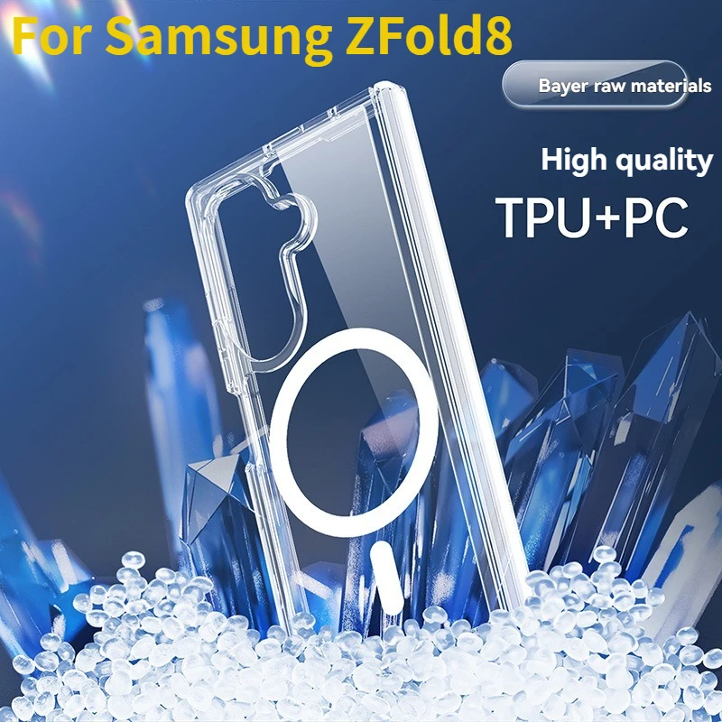 For Samsung ZFold8 Magnetic Transparent Phone Case Fold8Wide Ultra-Thin Shockproof Protective Cover Compatible with Z Flip8