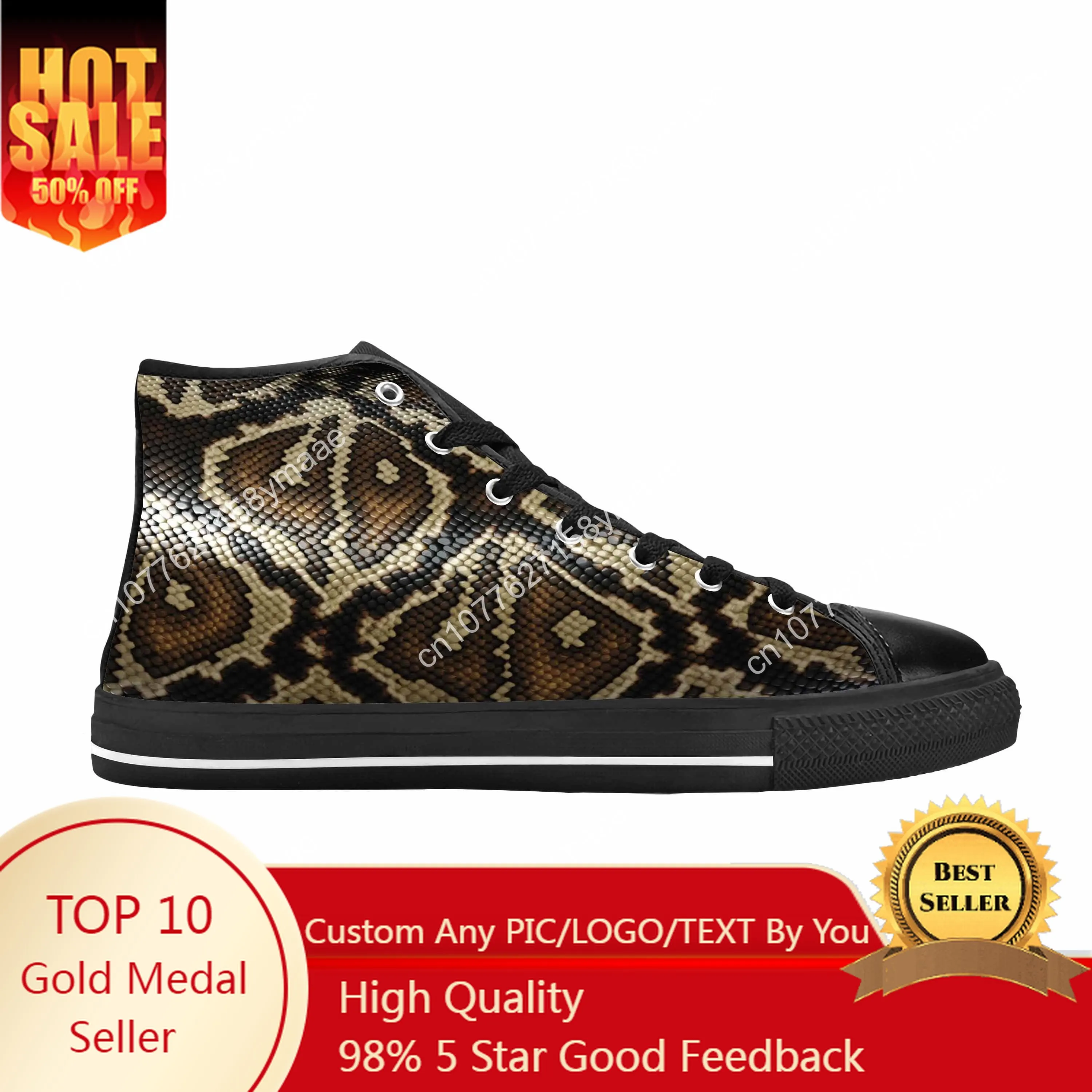 

Snake Skin Scales Snakeskin Print Pattern Fashion Casual Cloth Shoes High Top Comfortable Breathable 3D Print Men Women Sneakers