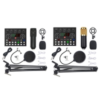 BM800 Microphone Kits With Live Sound Card,Suspension Scissor Arm,Shock Mount And -Filter For Studio Recording