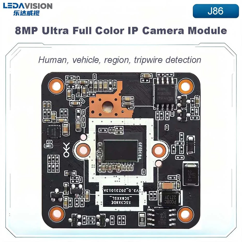 J86 8MP Ultra Full Color IP Camera Module 25FPS 1/1.8