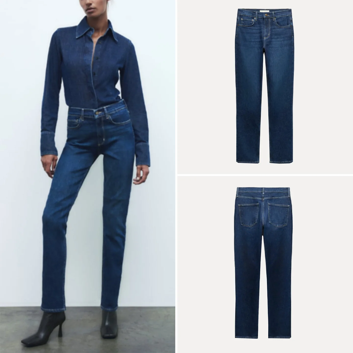 Slim Fit Casual Faionable Women's Sle Jeans High Waist Zipper Closure Breathable Polyester Fabric for Daily Wear All Seasons